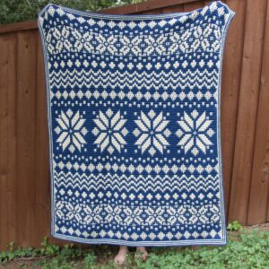Blue Nordic crochet blanket